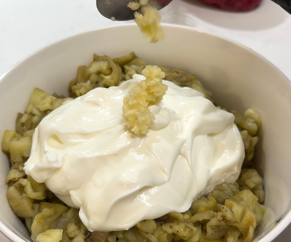 turkish eggplant yogurt dip with garlic
