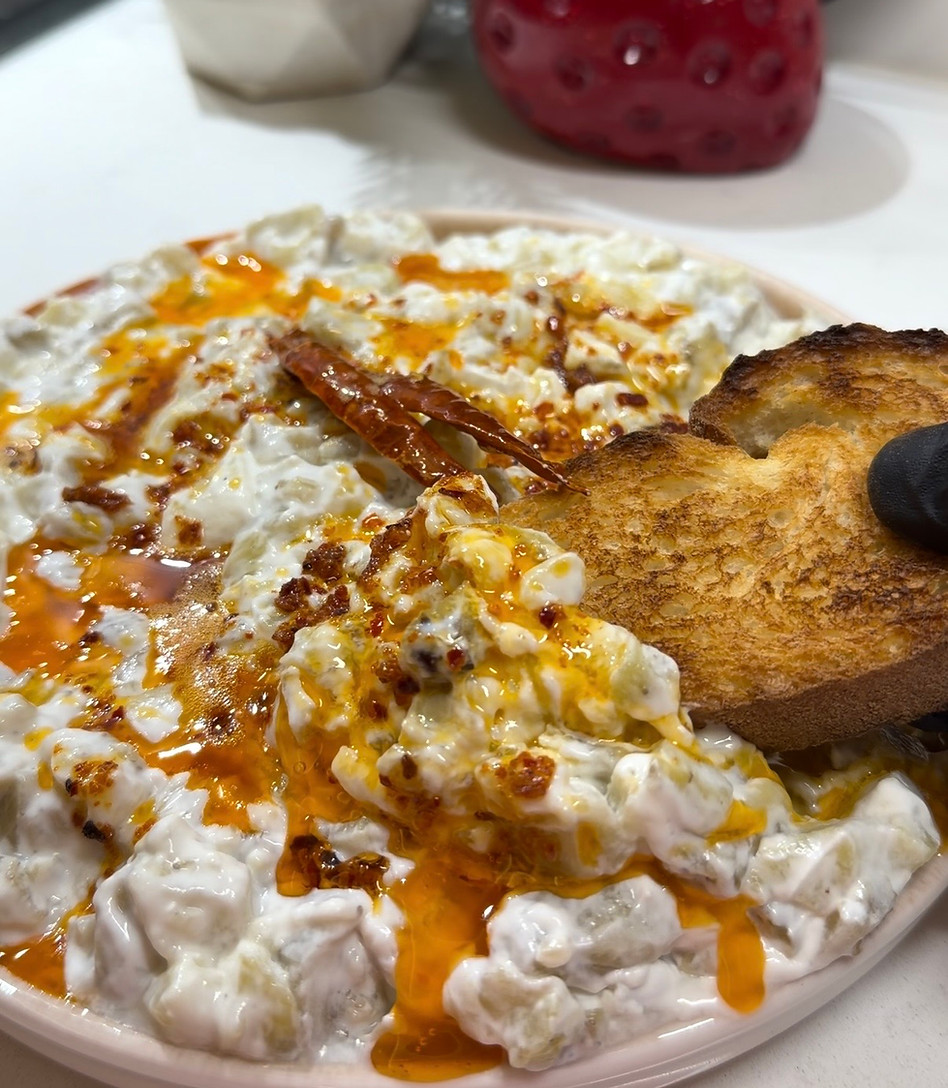 turkish eggplant yogurt dip with garlic