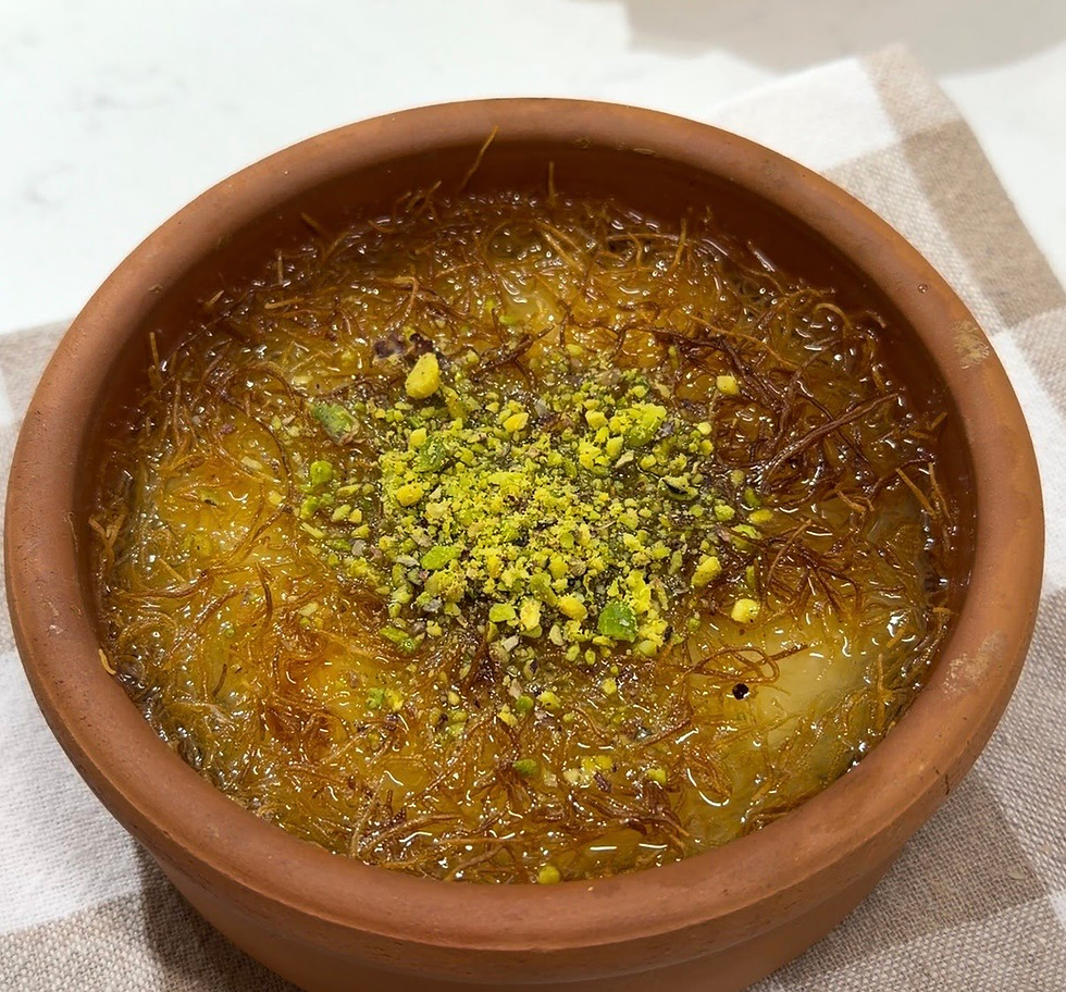 turkish kunafa with cheese and syrup