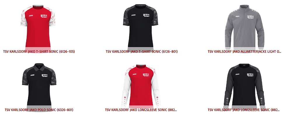 Faustball Kleidung TSV Karlsdorf