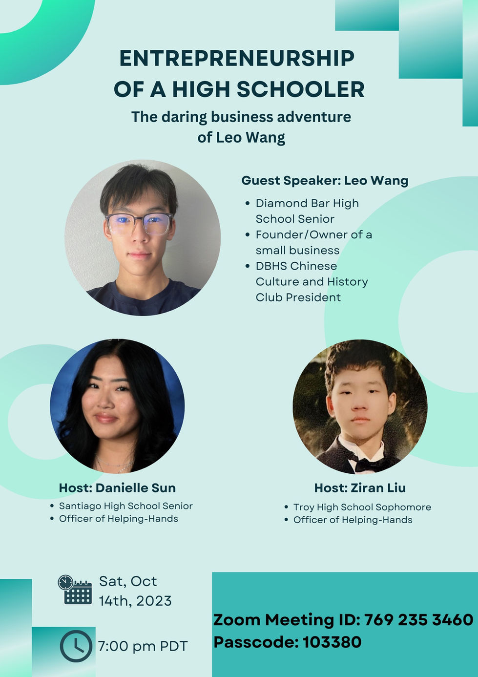 Entrepreneurship Of A High Schooler