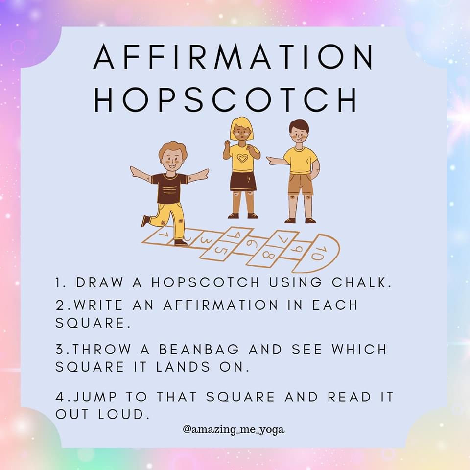 Yoga Affirmation Hopscotch Game for Kids