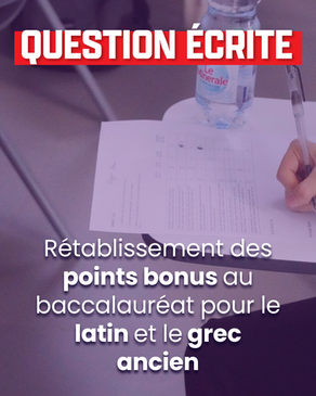 Rétablissement des points bonus au baccalauréat pour le latin et le grec ancien