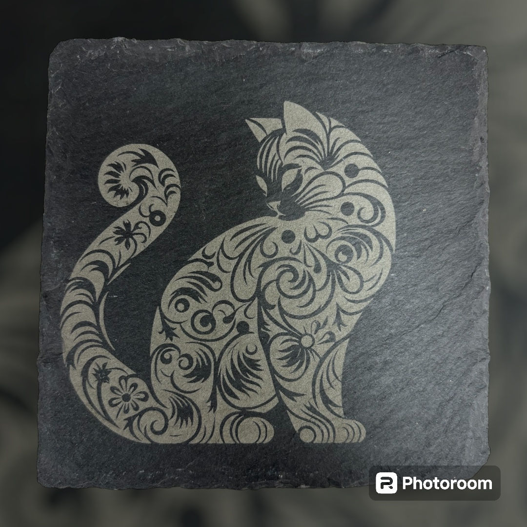 Fancy Cat Slate Coasters (C)