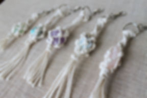 Macrame Crystal Keychain