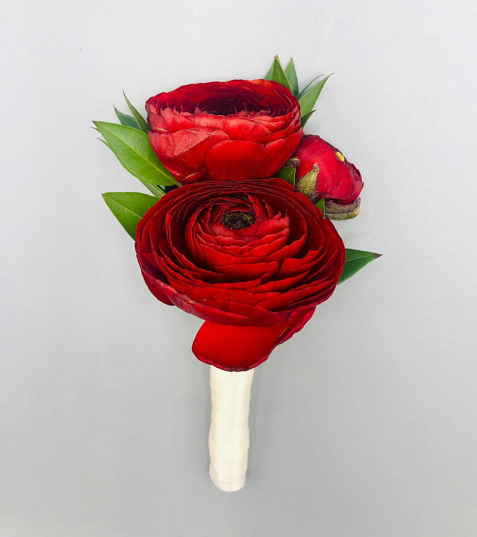 Premium Red Ranunculus Boutonniere