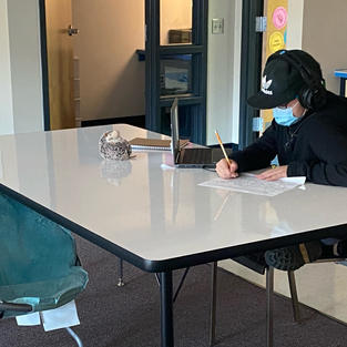 Student working