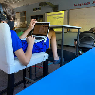 Student Working on Chromebook
