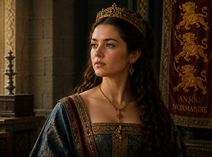 Matilda Plantagenet in noble medieval attire, English princess and future wife of Henry of Mecklenburg in The Last Rune of Rungardvik series