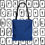 Thumbnail: Sacred Runes Tote – Blue Elder Futhark Print, Black Handles, Pagan Style