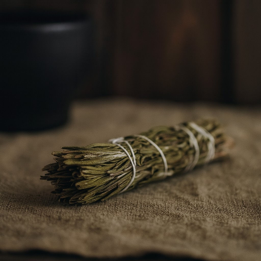 Cleanse your space naturally with our hand-tied rosemary smudgestick, a timeless tool for herbal purification and clarity