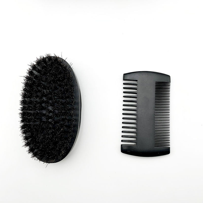 Thumbnail: Flat lay of Norse-inspired beard care kit on rustic wood background