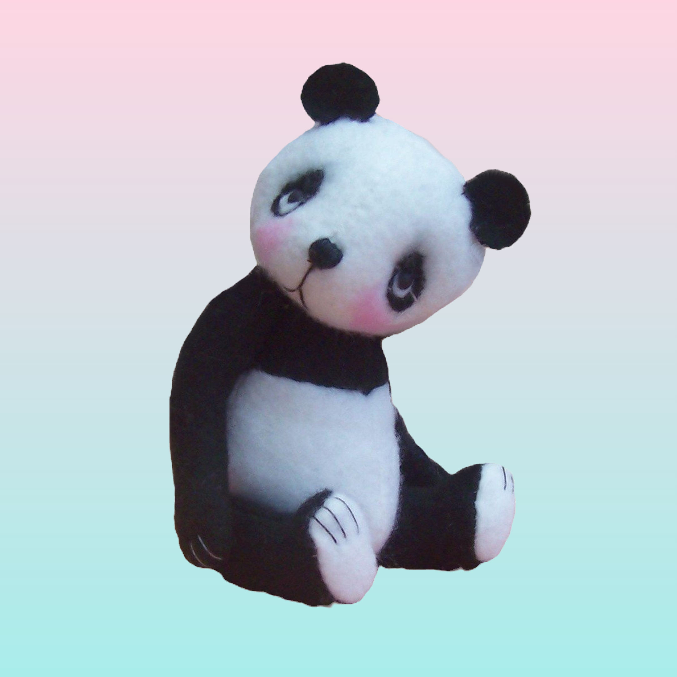 Bamboo panda felt sewing kit