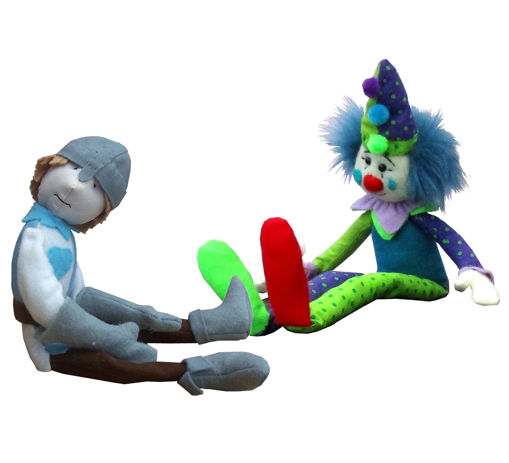 Knight and clown soft toy