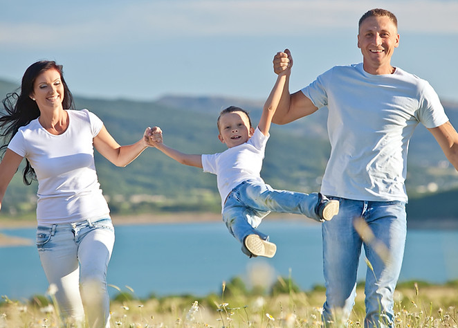 Happy Family in Nature