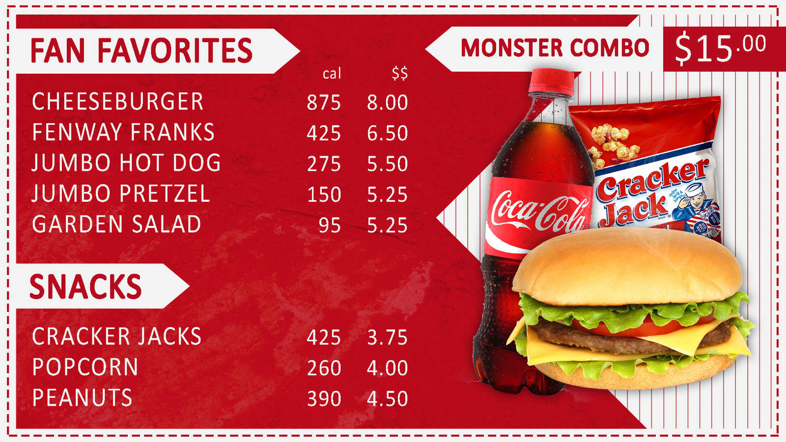 Football Stadium Food Menu