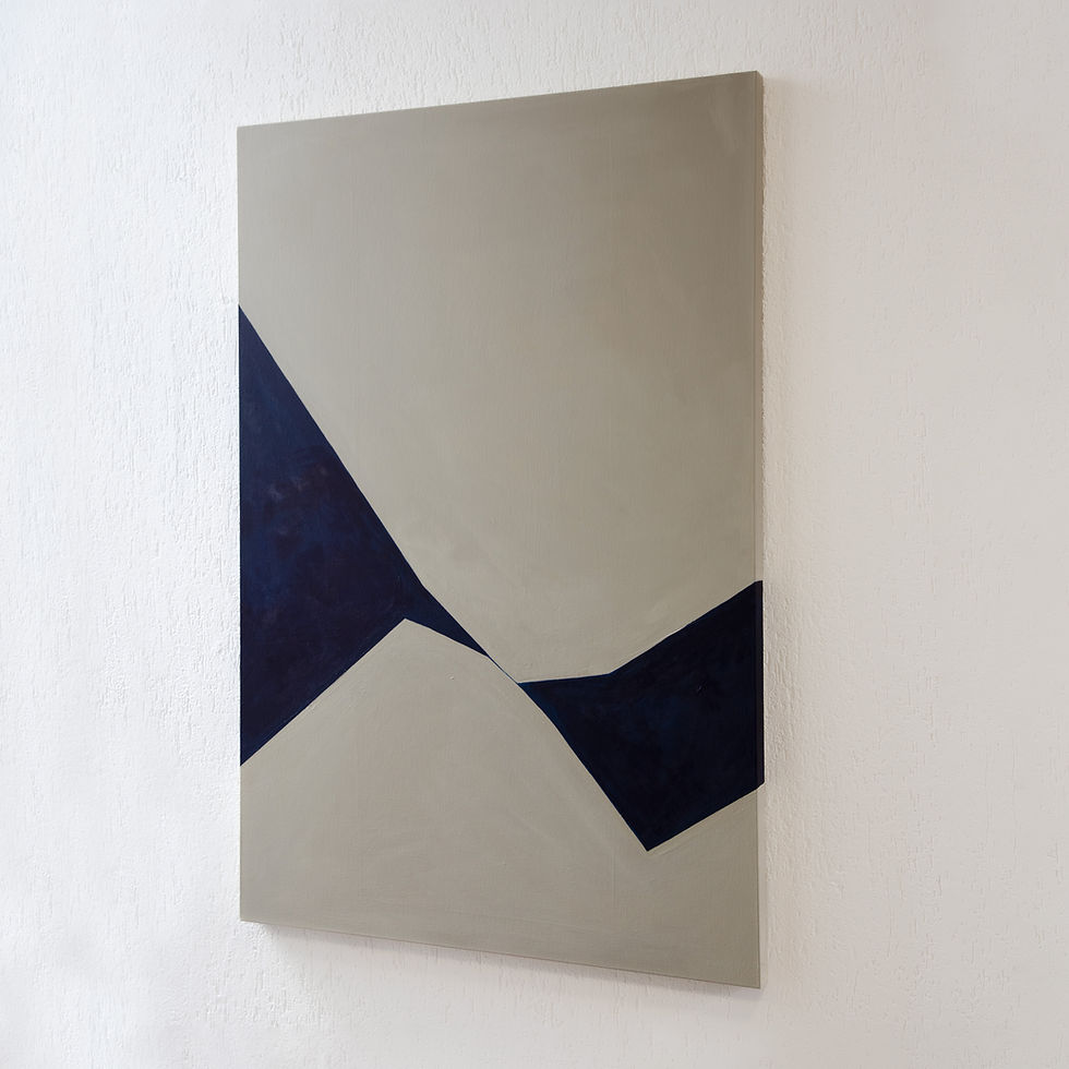 Miniatura: pintura em tela monocromático geométrico azul ítalo • livia frigo • 120x80cm