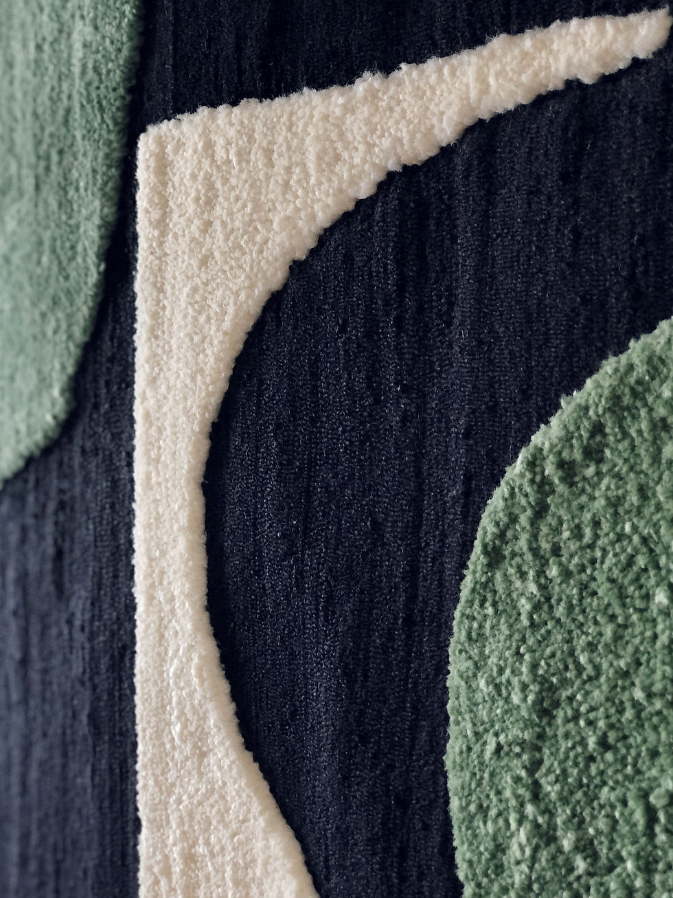Thumbnail: modernist green tapestry • raphael dias