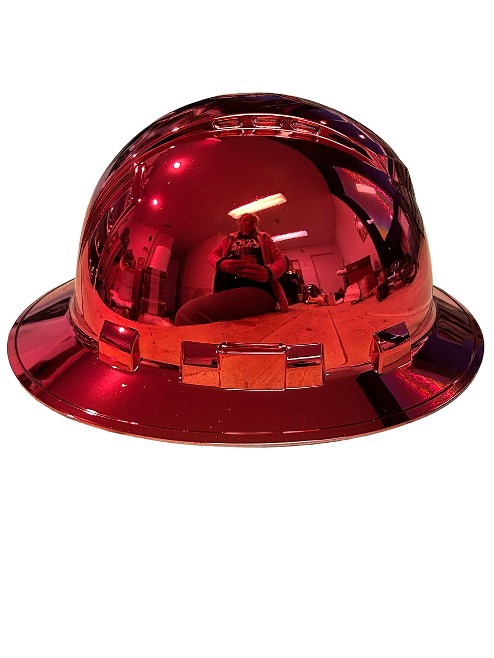 Thumbnail: Custom  Ridgeline Full Brim Hard Hat Kandy Red Chrome