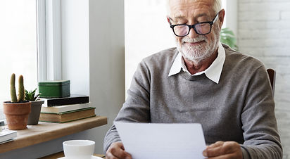 Senior Adult Reading Letter Postcard Con