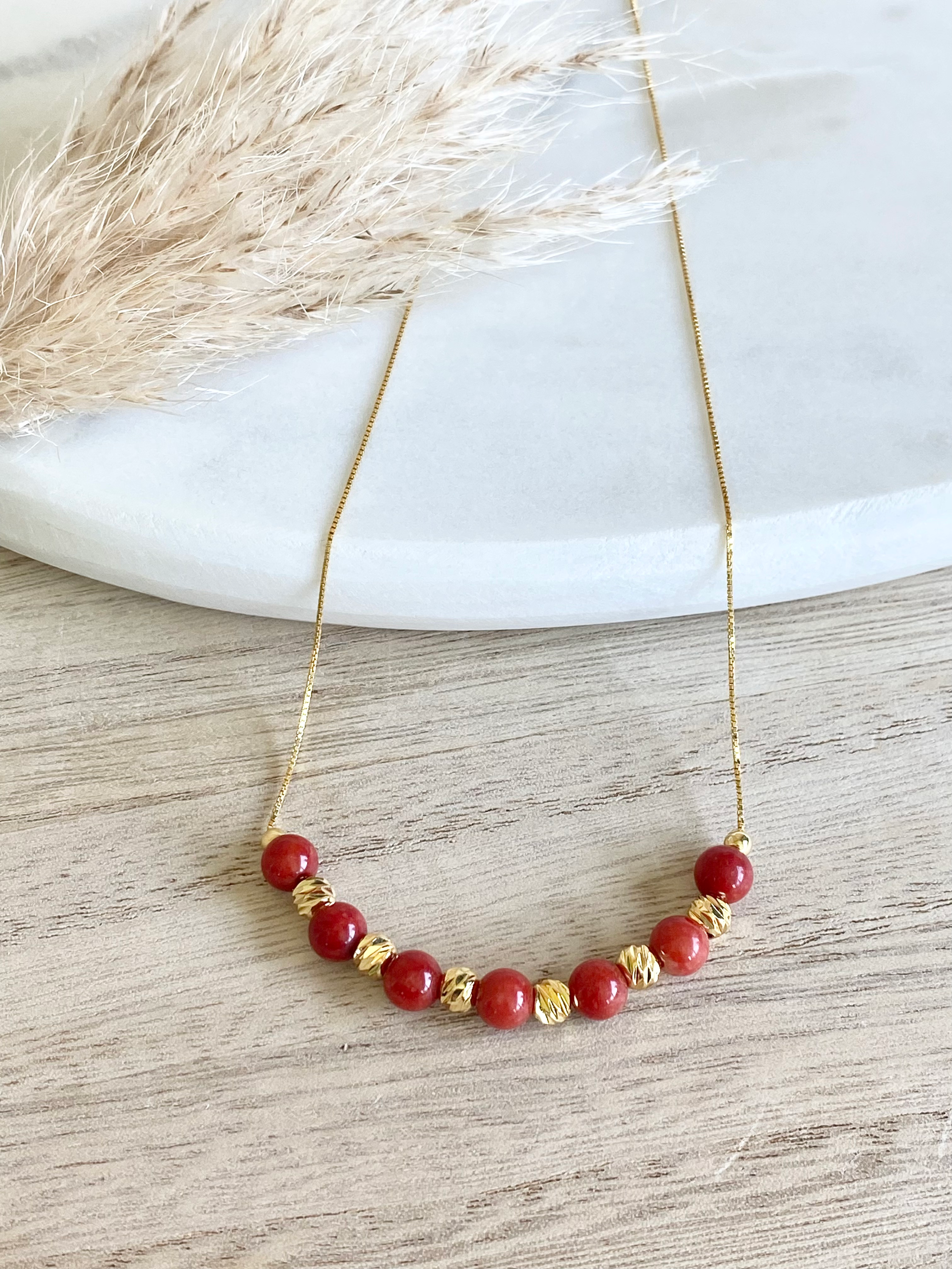 Collier VINILIA ⬖ Jaspe rouge