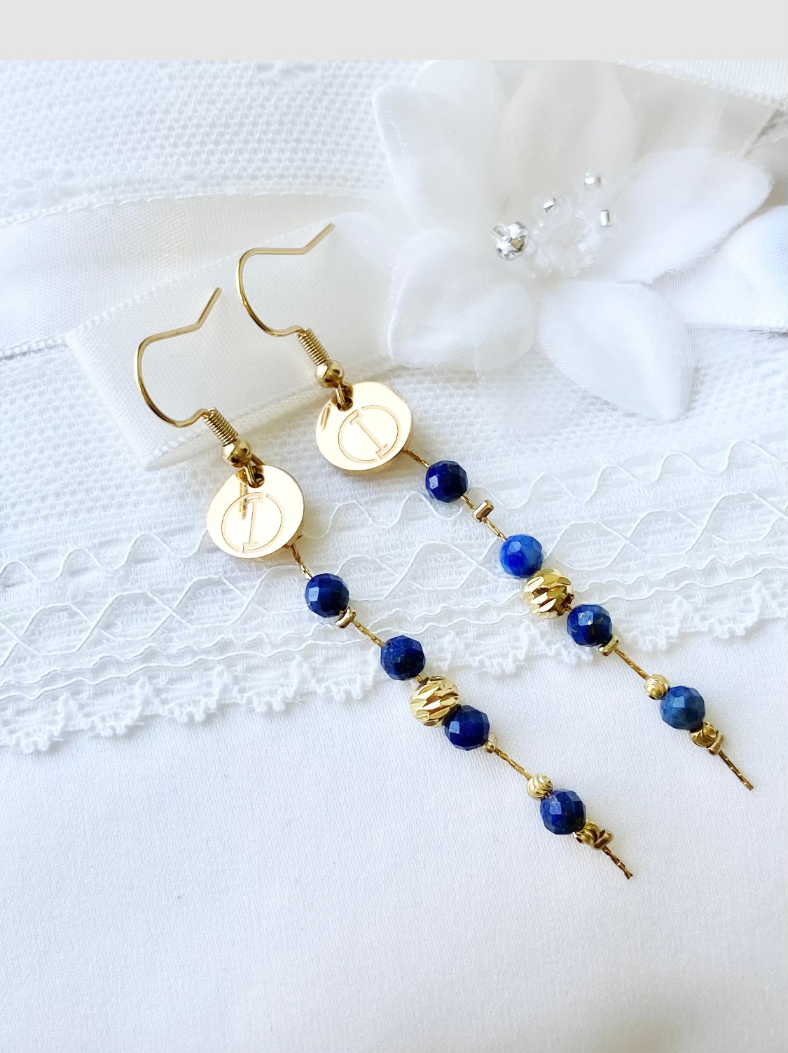 Boucles d’oreilles MILYTIS ⬖ Lapis-lazuli