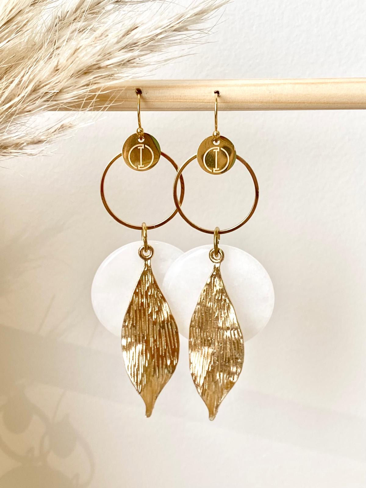 Boucles d’oreilles GIULIA ⬖ Pierre de lune