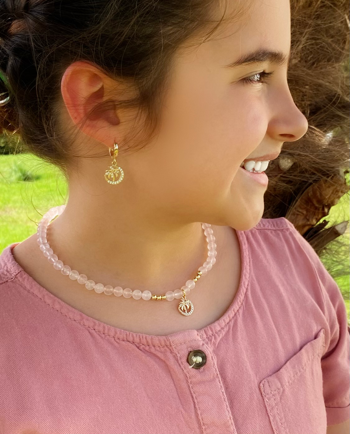 Collier PALMA ⬖ Quartz rose
