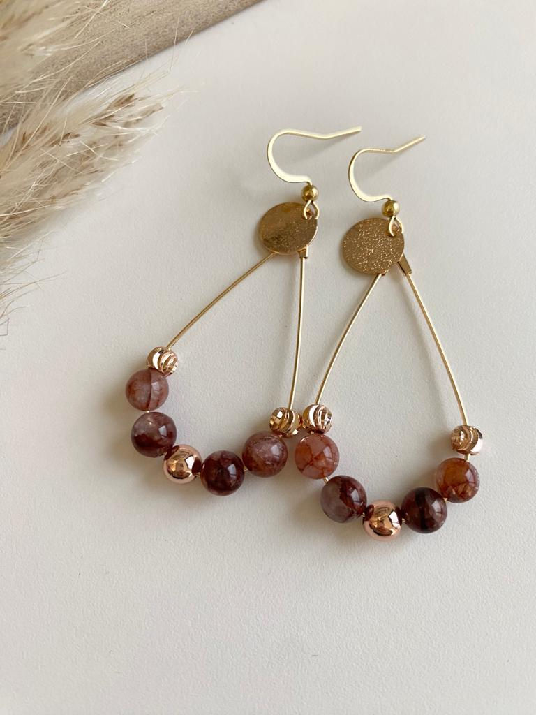 Miniature : Boucles d’oreilles VINICI ⬖ Quartz hematoïde