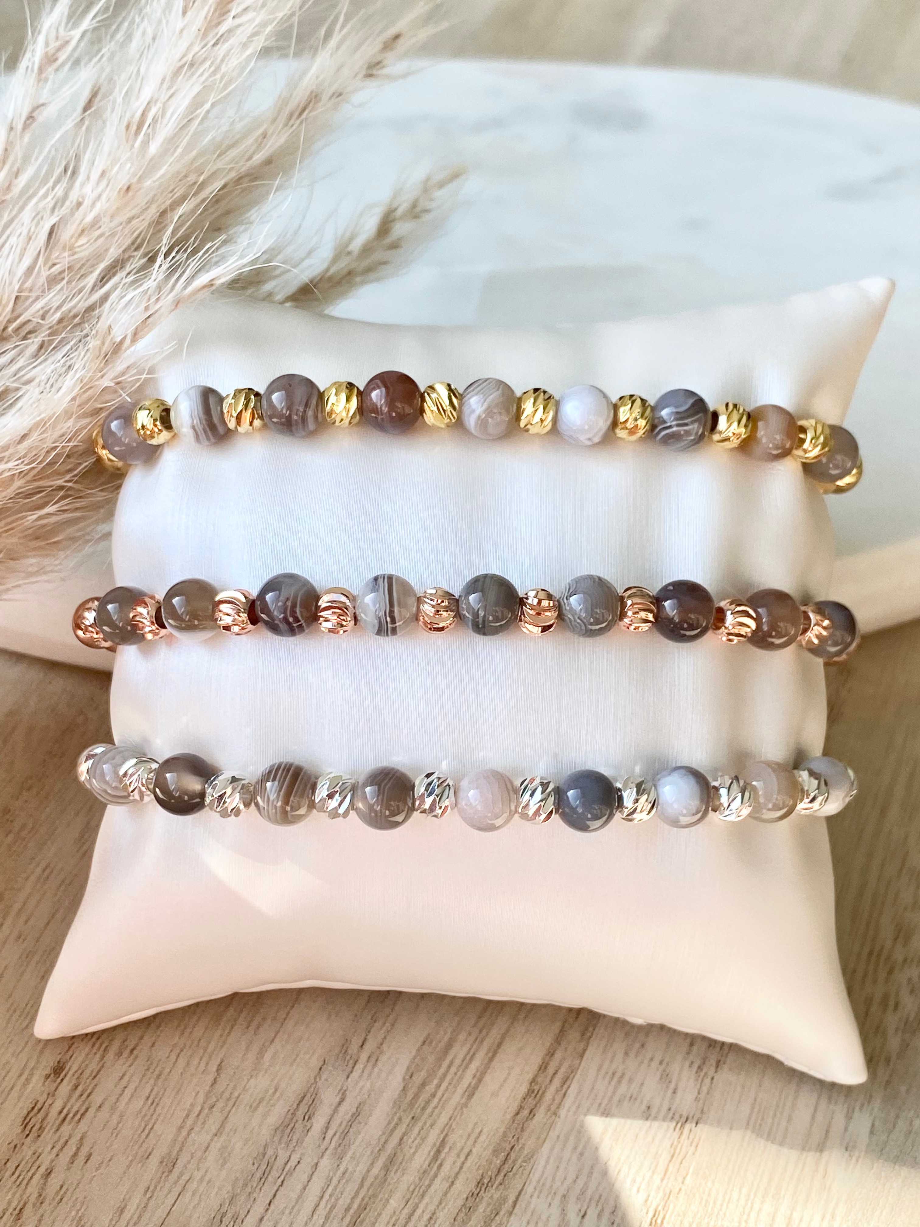 Bracelet VINICIA ⬖ Agate du Botswana