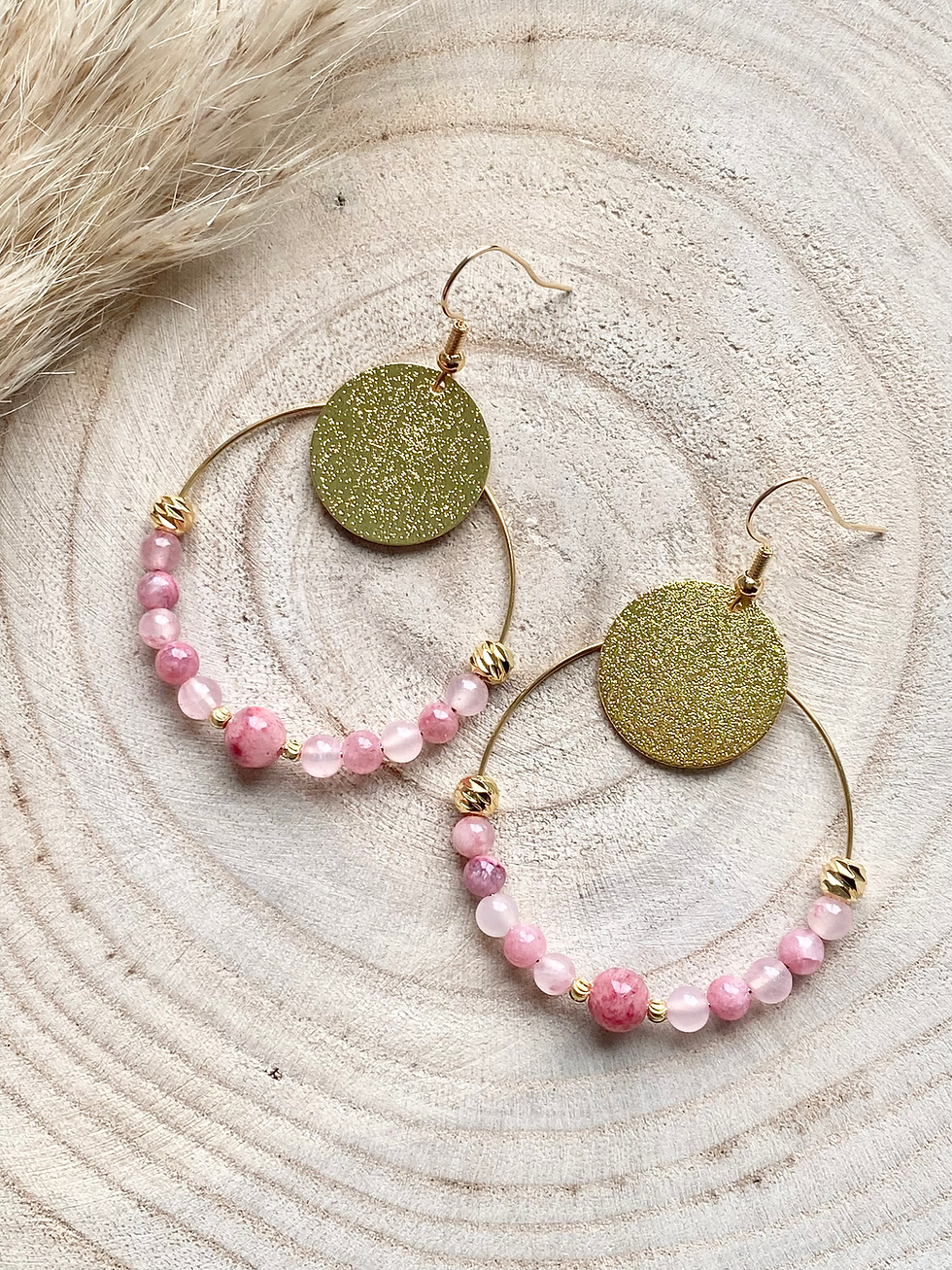 Miniature : Boucles d’oreilles ISHA ⬖ Tourmaline melon d'eau