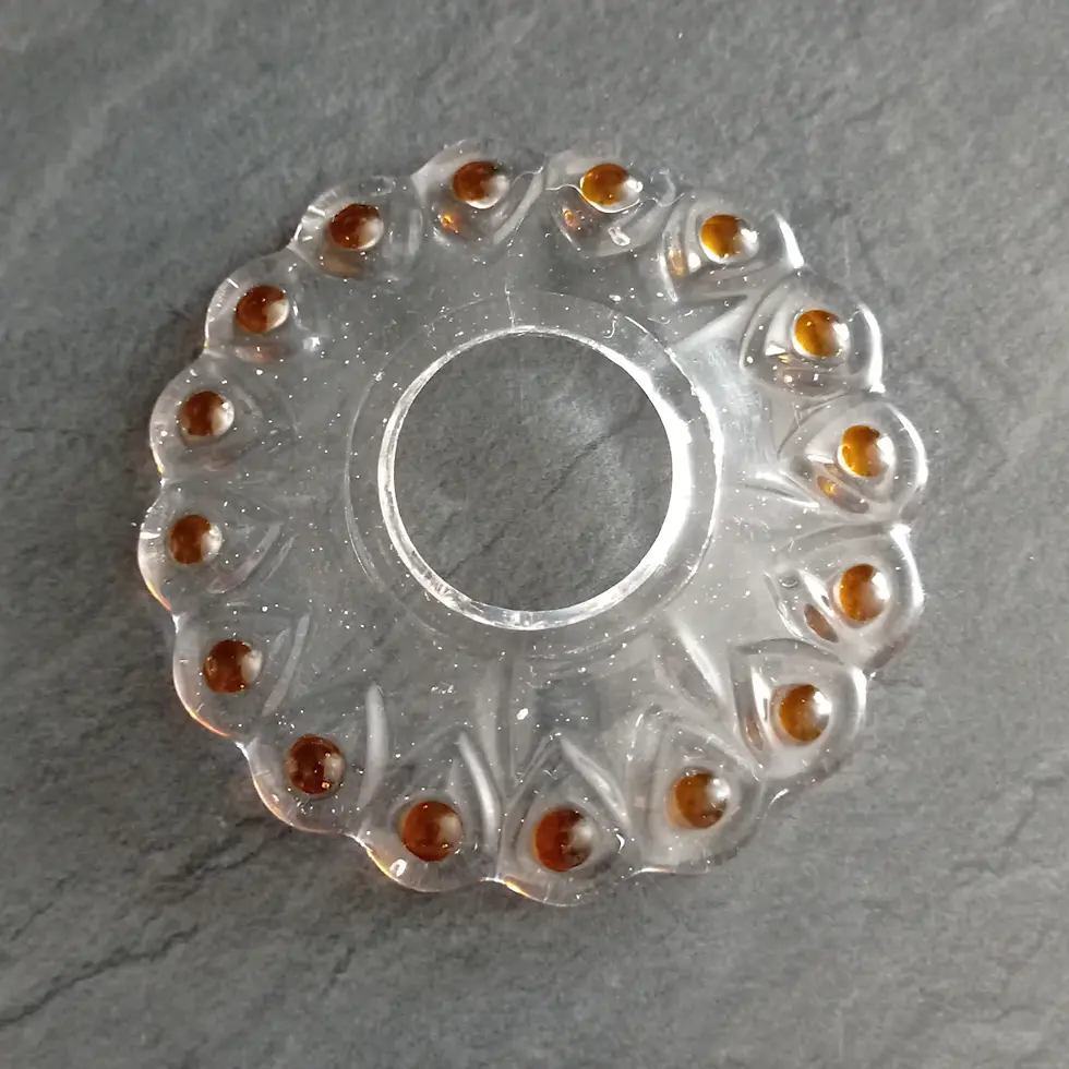 Coupelle ou bobèche plate en verre - Ø 8,2 cm, vue de dessous