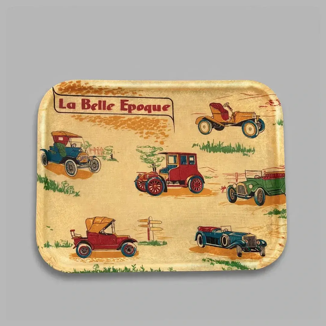 Plateau vintage La Belle Époque tacots fibre de verre années 60
