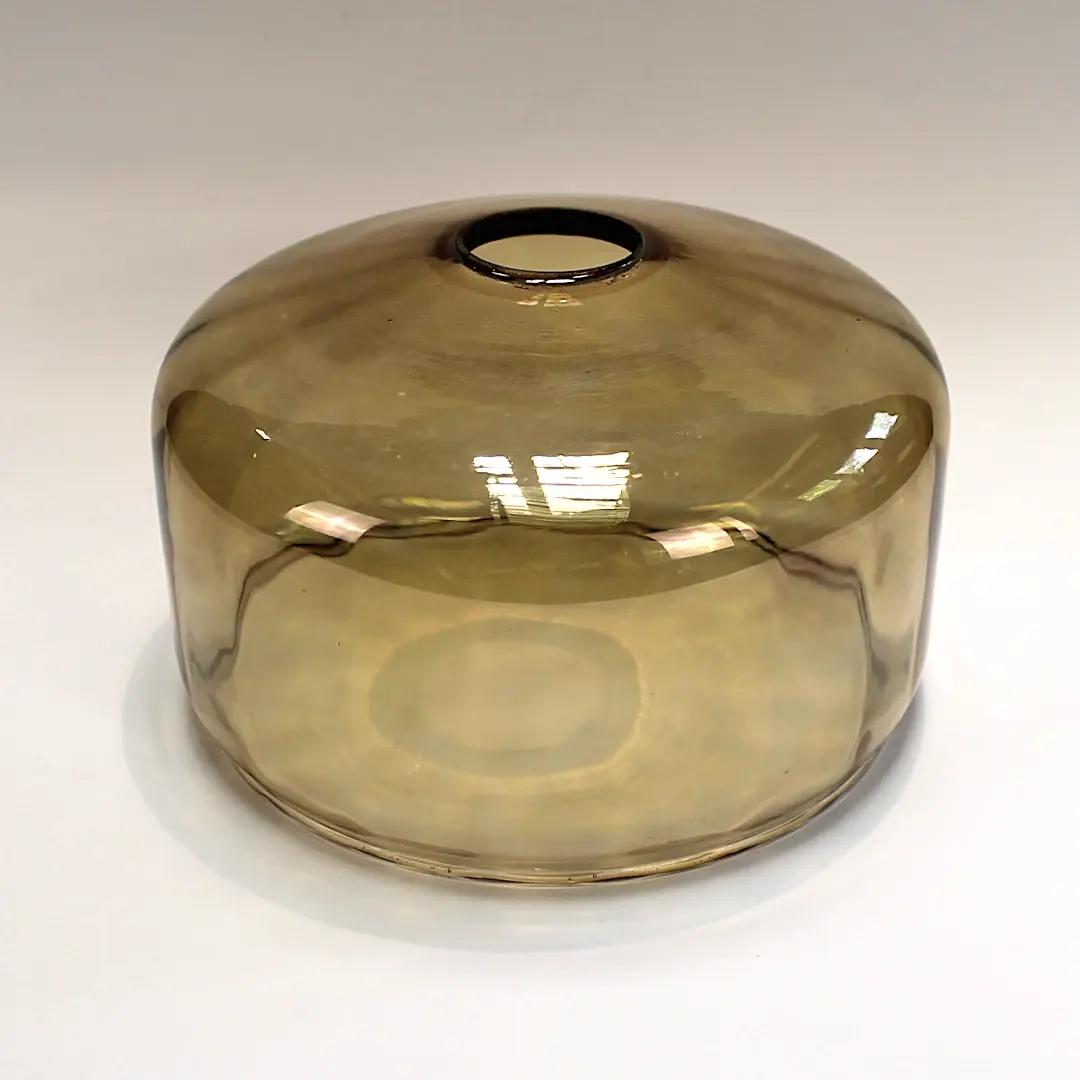 Abat-jour en verre fumé des années 70 vue de face