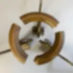 Lot de 3 patères double bois et métal ancien, poignées de près