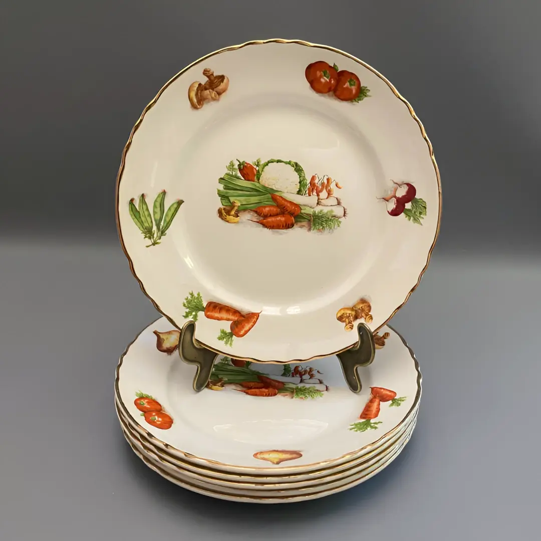 Assiettes plates Moulin des Loups Orchies légumes de face