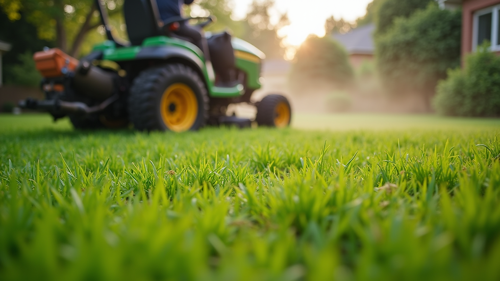 Close-up view of lawn aeration process in Chesterfield
