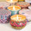 Miniatura: Recipiente metálico decorado para velas / almacenamiento