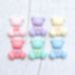 Pastel Plain Teddy Bear Resin Flatback Charms 