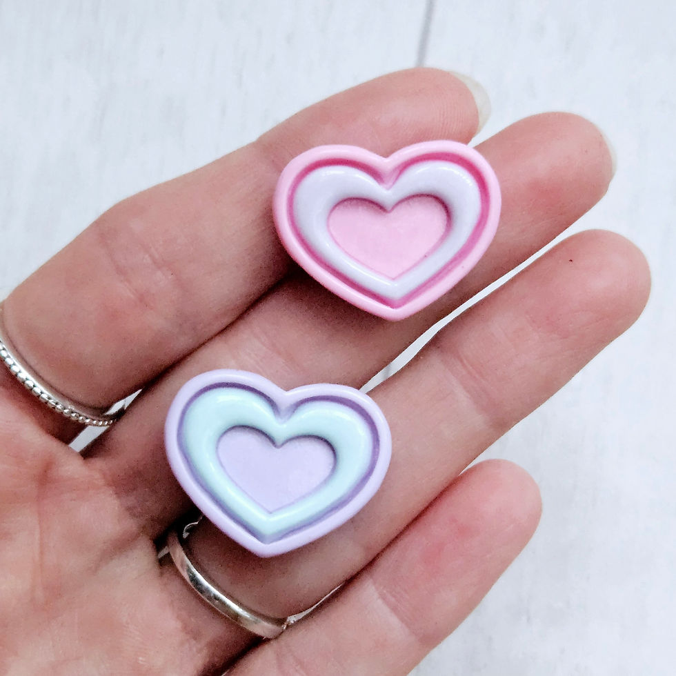 Thumbnail: Layered Hearts Resin Flatback Charms