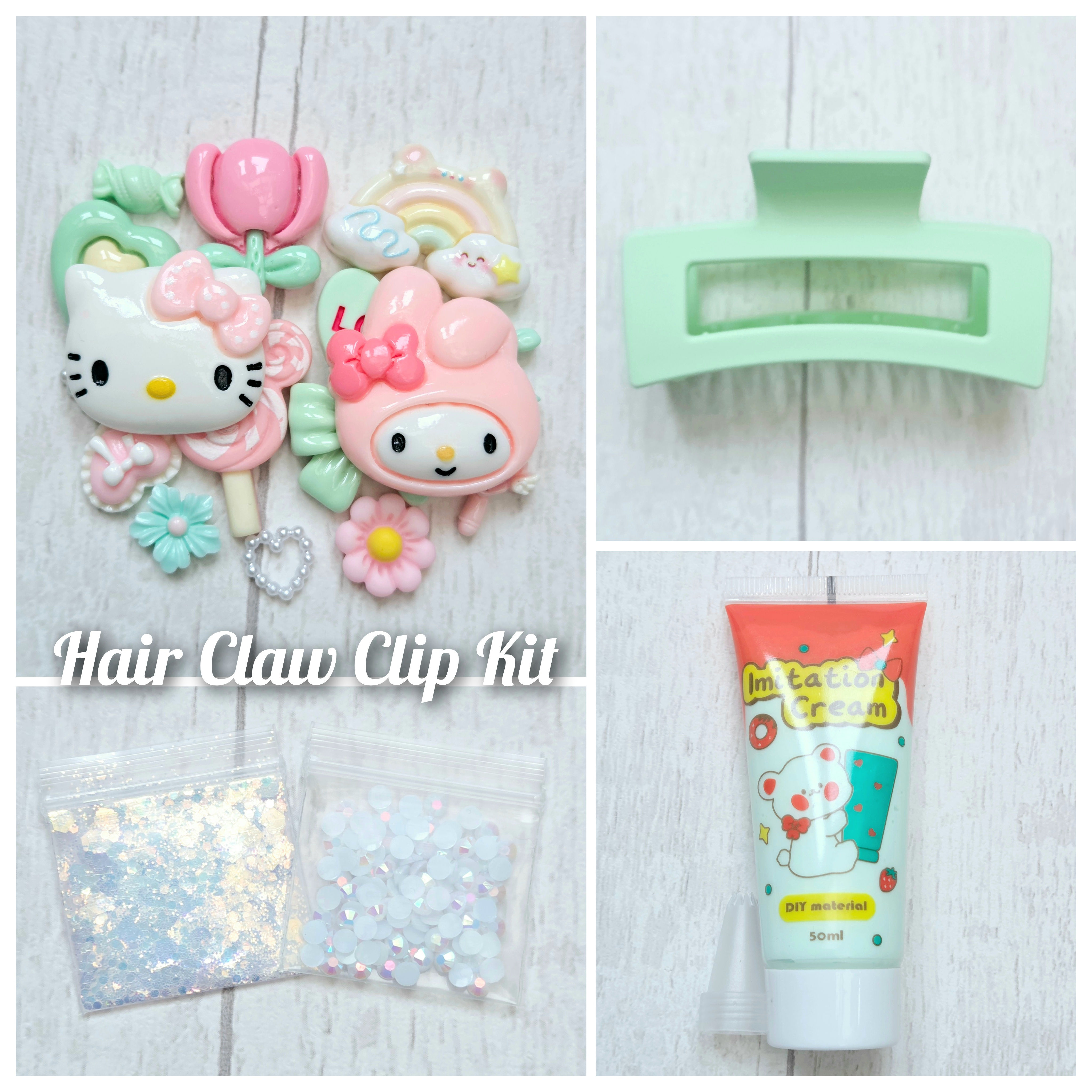Mint Hello Kitty Claw Clip Kit