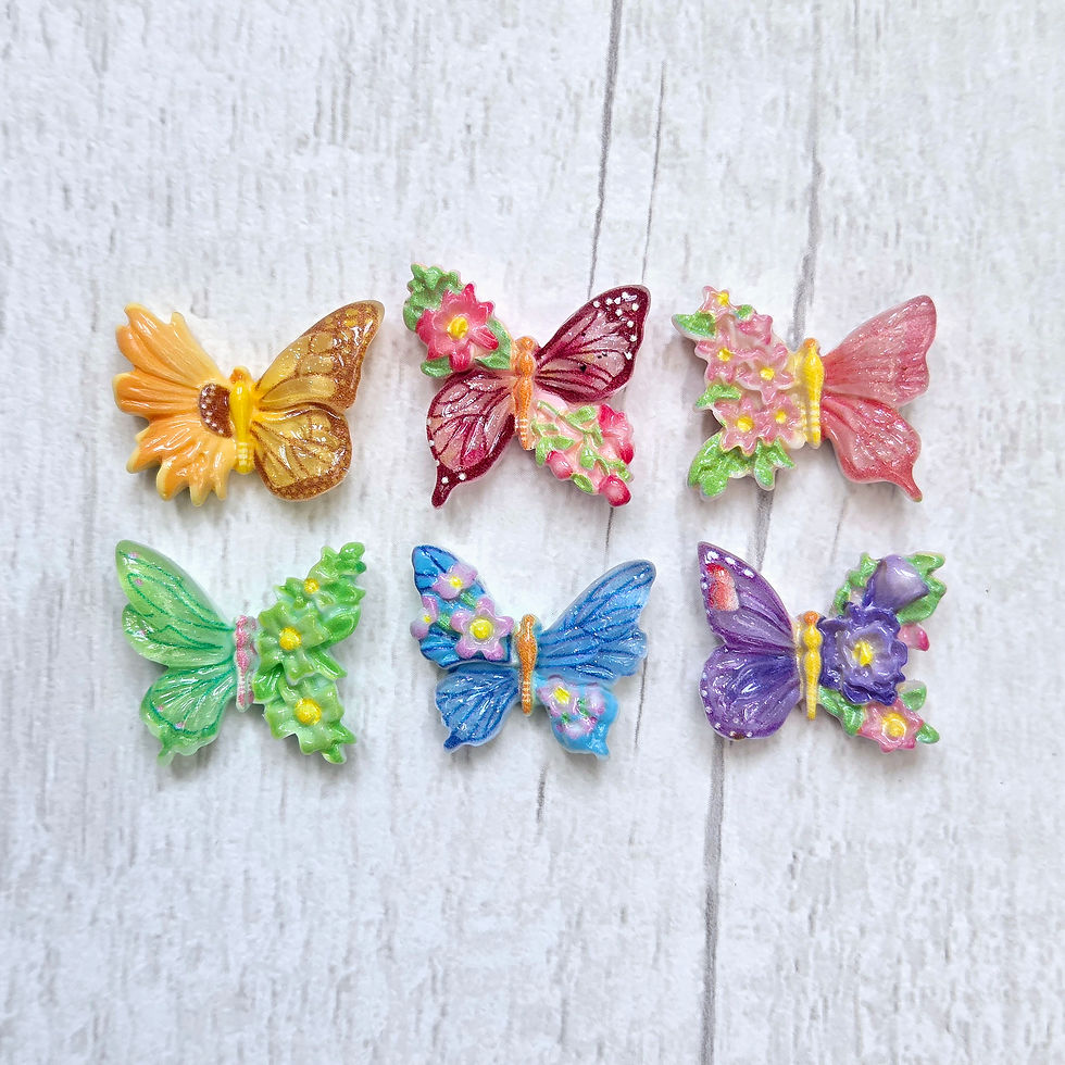 Detail Butterflies Resin Flatback Charms