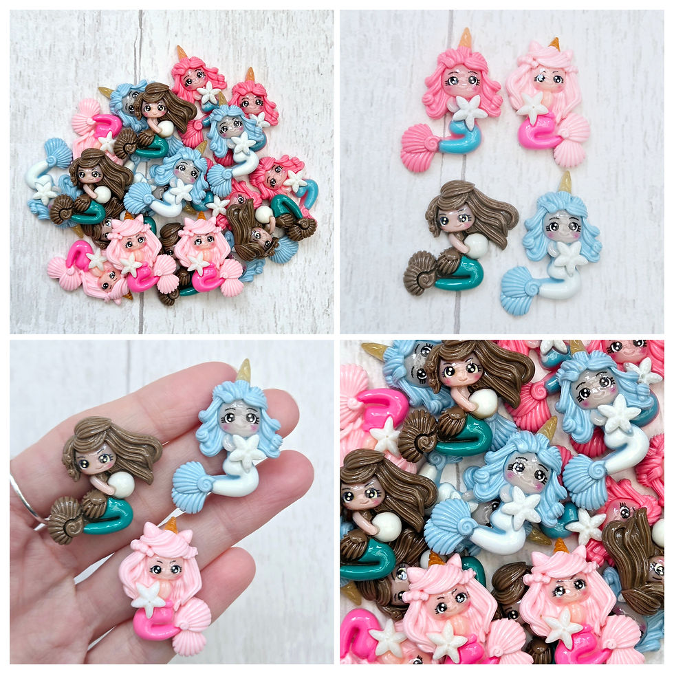Stylish Mermaid Character Resin Flatback Cabochon Charms