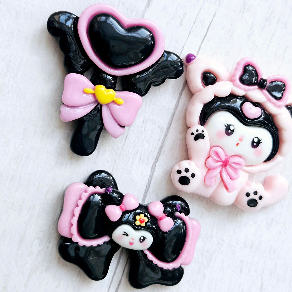 Thumbnail: Hello Kitty Character Kuromi Black Large Resin Flatback Charms