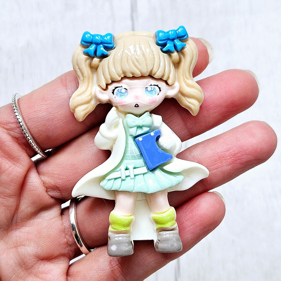 Thumbnail: Kawaii Anime Manga Style Girls Large Resin Flatback Charms