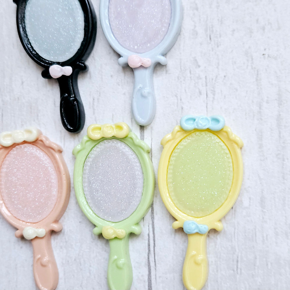 Thumbnail: Pretty Glitter Mirrors Resin Flatback Charms