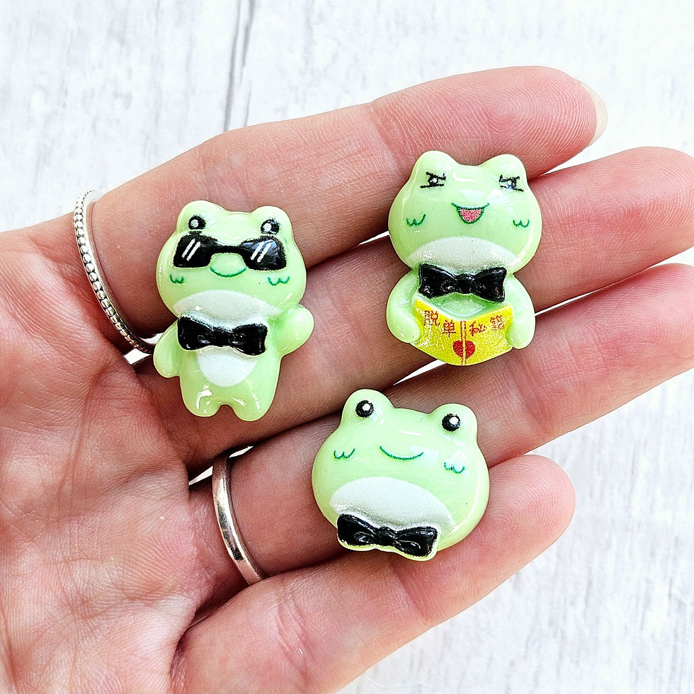 Thumbnail: Cute Cartoon Fun Frogs Resin Flatback Charms