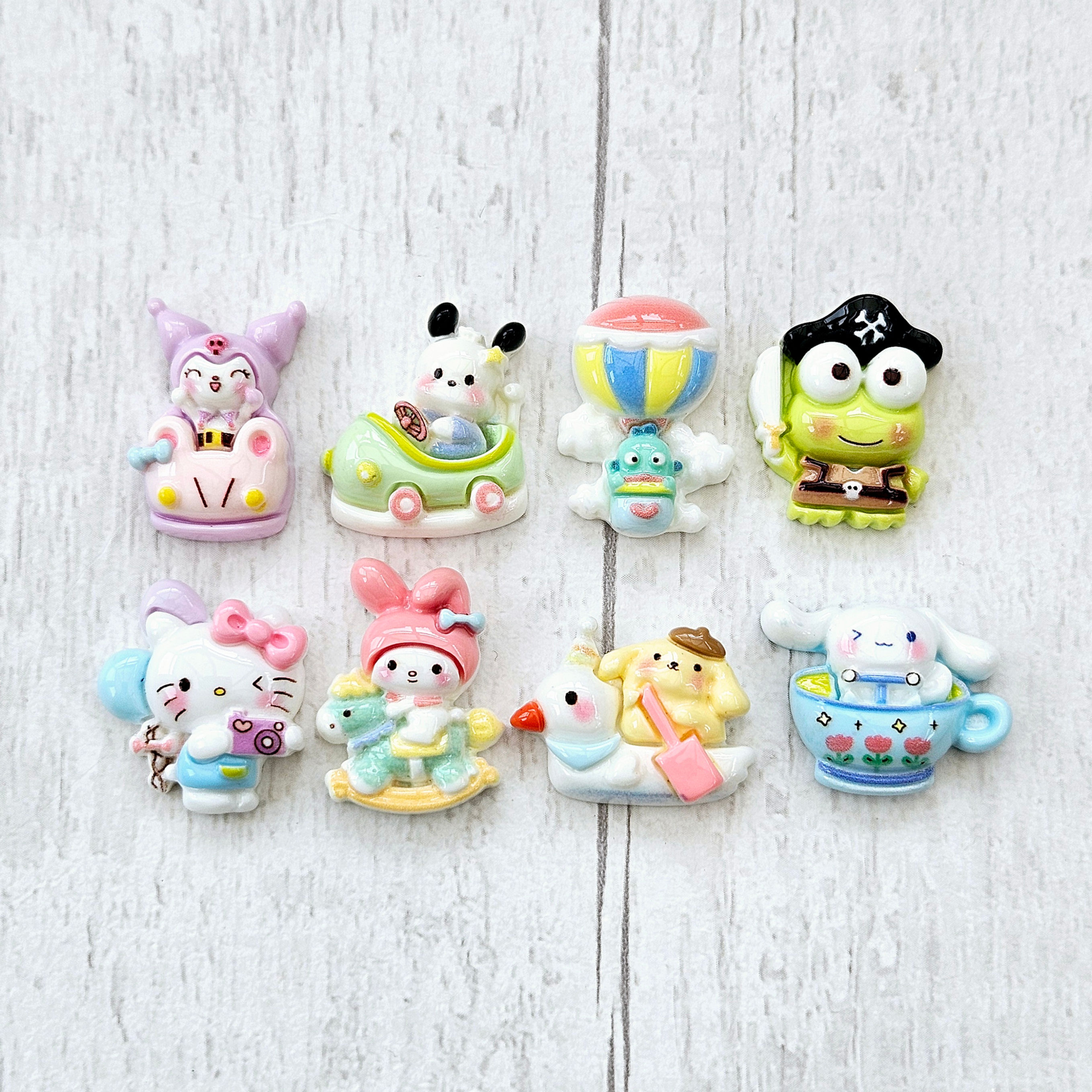 Hello Kitty Characters Having Fun Resin Flatback Charms