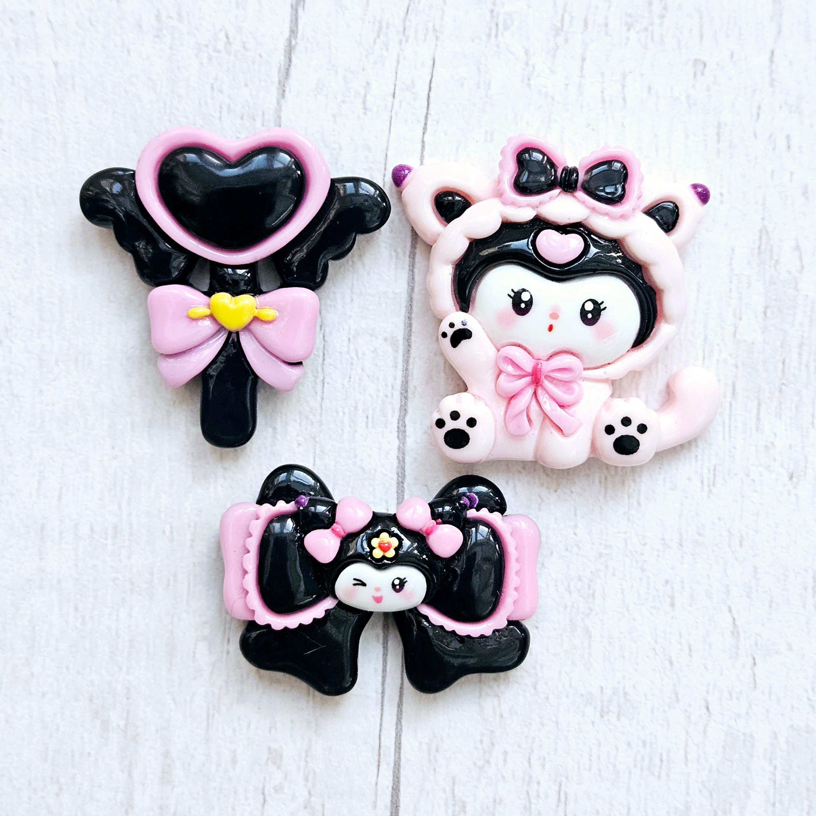 Hello Kitty Character Kuromi Black Large Resin Flatback Charms
