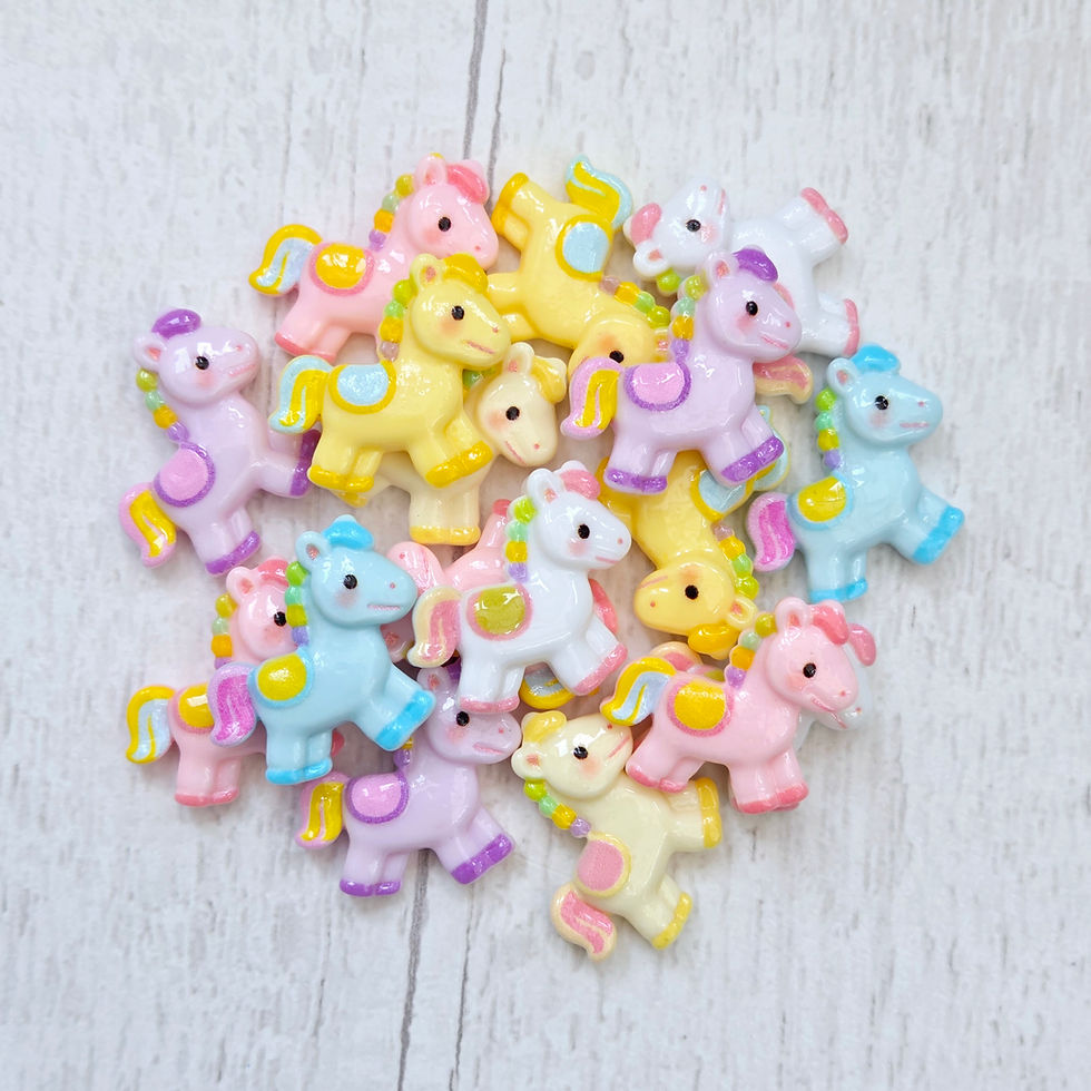 Thumbnail: Pastel Horses Resin Flatback Charms